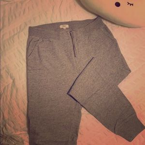 Madewell Jogger Sweatpants - Gray Zip Front